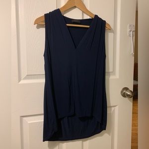 Miik Porter v-neck sleeveless blouse, navy blue, size small